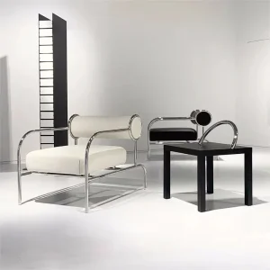 1089 Hỗ trợ Thiền công nghiệp Da Ghế bành Ý Lounge Nội thất Sillas Bắc Âu - Hình 3