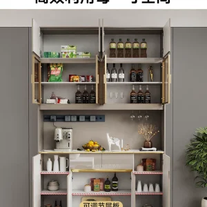 Ánh Sáng Sang Trọng Tủ Tích Hợp Treo Tường Tủ Cao Tủ Rượu Phòng Khách Tủ Bảo Quản Tối Giản Hiện Đại Nhà Bếp Bảo Quản Tủ Bảo Quản - Hình 2