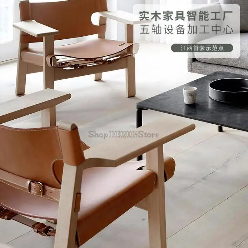 Bắc Âu Ghế Sofa Phòng Khách Yên Xe Da Im Lặng Phong Cách Cổ Ghế Đơn Trung Tây Ban Nha Ghế Bành - Hình 3 Bắc Âu Ghế Sofa Phòng Khách Yên Xe Da Im Lặng Phong Cách Cổ Ghế Đơn Trung Tây Ban Nha Ghế Bành - Hình 3