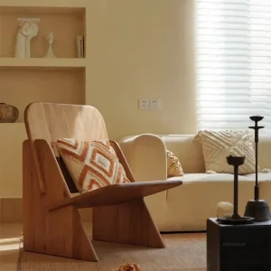 Bắc Âu Gỗ Chắc Chắn Ghế Phòng Khách Phòng Ngủ Nhà Thiết Kế Giải Trí Ghế Bành Wabi-Sabi Nội Thất Gia Đình Tối Giản Ghế Sofa Đơn Y