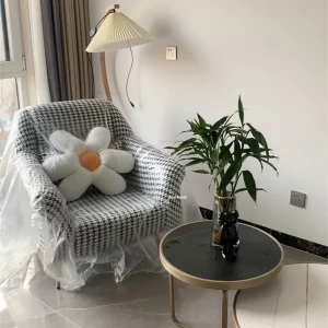 Bắc Âu Houndstooth Vải Ghế Phòng Khách Nhà Đơn Tựa Lưng Ghế Sáng Tạo Ghế Sofa Phòng Khách Ban Công Ghế Phòng Chờ - Hình 4