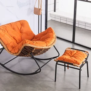 Bắc Âu Mây Ghế Phòng Khách Nhà Sofa Lười Sang Trọng Giải Trí Phòng Ngủ Ghế Salon Nội Thất Hiện Đại Lười Ban Công Hình Hoa Đính Đá - Hình 2