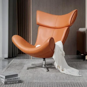 Bắc Âu Ngả Ghế Da Xoay Thiết Kế Di Động Sofa Đơn Bắc Âu Phòng Ngủ Giải Trí Phòng Chờ Chính Hãng Ghế Bành Phòng Khách - Hình 2