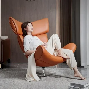 Bắc Âu Ngả Ghế Da Xoay Thiết Kế Di Động Sofa Đơn Bắc Âu Phòng Ngủ Giải Trí Phòng Chờ Chính Hãng Ghế Bành Phòng Khách - Hình 3