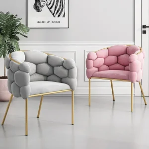 Bắc Âu Nhà Ghế Trang Điểm Nhung Hồng Thiết Kế Hiện Đại Nội Thất Phòng Khách Giải Trí Ghế Bành Phòng Ngủ Cao Cấp Tủ Quần Áo Ghế Mềm - Hình 2