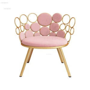 Bắc Âu Sắt Đơn Giản Nghệ Thuật Ghế Phòng Khách Nội Thất Gia Đình Ghế Sofa Phòng Khách Tựa Lưng Ghế Bành Sáng Tạo Phòng Ngủ Ghế Trang Điểm - Hình 2