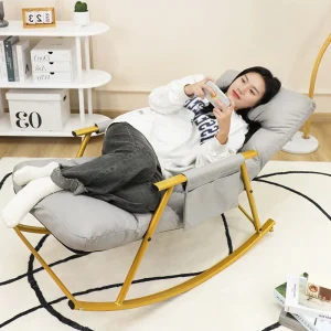 Bắc Âu Tech Vải Ghế Phòng Khách Nhà Ban Công Ghế Giải Trí Sofa Lười Ngủ Ngả Ghế Hình Hoa Đính Đá Thiết Kế Ghế Bành - Hình 3