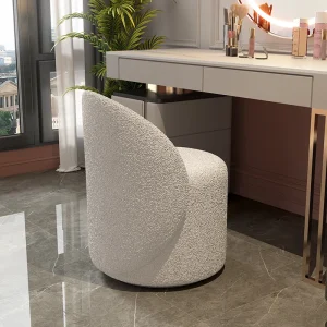 Bắc Âu Thịt Cừu Cashmere Ghế Trang Điểm Thiết Kế Hiện Đại Phòng Khách Ghế Bành Tròn Nhỏ Phân Nội Thất Phòng Ngủ Tủ Áo Ghế Bành - Hình 2