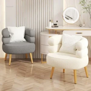 Bắc Âu Thịt Cừu Nhung Ghế Phòng Khách Phòng Ngủ Ghế Trang Điểm Nội Thất Phòng Khách Tựa Lưng Giải Trí Đơn Sofa Lười Ghế B - Hình 3