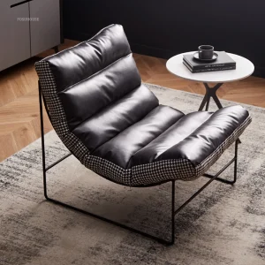 Bắc Âu Tối Giản Ghế Phòng Khách Nhà Ghế Lounge Đơn Đèn Sofa Sang Trọng Thiết Kế Nội Thất Phòng Khách Ghế Tựa Lưng - Hình 3