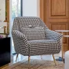 Bắc Âu Vải Ghế Phòng Khách Cao Cấp Giải Trí Sofa Houndstooth Ghế Sofa Phòng Khách Ghế Thiết Kế Ban Công Lưng Đơn Ghế Bành