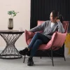 Bắc Âu Vải Ghế Phòng Khách Sofa Lưng Lười Nhà Sắt Nghệ Thuật Ghế Bành Ban Công Giải Trí Ghế Phòng Khách Nội Thất Phòng Khách Hiện Đại