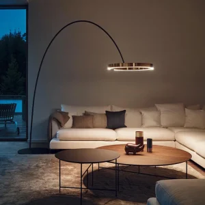 Bắc Âu Vòng Tròn Câu Cá Đèn Sàn LED Hiện Đại Đồng Hồ Nam Sắt Nghệ Thuật Đèn LED Cho Phòng Khách Phòng Ngủ Sofa Trang Trí Nhà Đèn Đứng