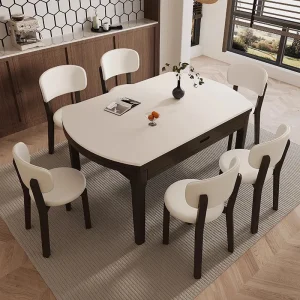 Bàn Ăn 8 Người Đá Cẩm Thạch Bàn Ăn Hiện Đại Bàn Xoay Tròn Mesas De Jantar Nội Thất Nhà Bếp - Hình 2