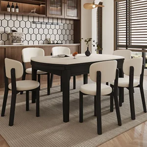 Bàn Ăn 8 Người Đá Cẩm Thạch Bàn Ăn Hiện Đại Bàn Xoay Tròn Mesas De Jantar Nội Thất Nhà Bếp - Hình 3