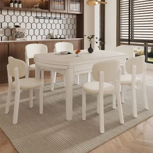 Bàn Ăn 8 Người Đá Cẩm Thạch Bàn Ăn Hiện Đại Bàn Xoay Tròn Mesas De Jantar Nội Thất Nhà Bếp