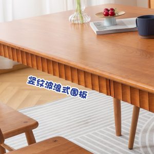 Bàn Ăn Bắc Âu bàn ăn gia đình tất cả nội thất bằng gỗ đơn giản khúc gỗ bàn ăn kết hợp ngăn kéo bàn ăn gỗ anh đào - Hình 3