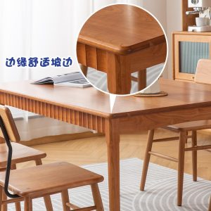 Bàn Ăn Bắc Âu bàn ăn gia đình tất cả nội thất bằng gỗ đơn giản khúc gỗ bàn ăn kết hợp ngăn kéo bàn ăn gỗ anh đào - Hình 4