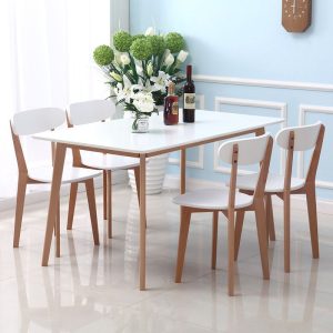 Bàn ăn Bắc Âu bàn ăn gỗ cứng kết hợp bàn ăn hình chữ nhật bàn ăn tối giản hiện đại gia đình hộ gia đình 4 người 6 người - Hình 2