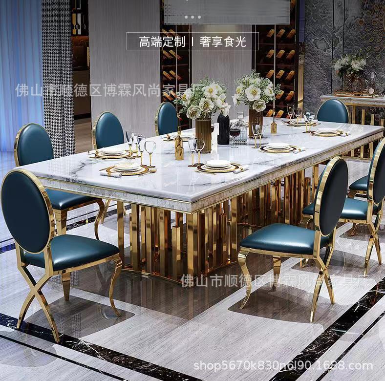 Bàn ăn bằng đá cẩm thạch bằng thép không gỉ bàn ăn chữ nhật nhà hàng bàn ăn đá phiến nhà máy bán hàng trực tiếp - Hình 2 Bàn ăn bằng đá cẩm thạch bằng thép không gỉ bàn ăn chữ nhật nhà hàng bàn ăn đá phiến nhà máy bán hàng trực tiếp - Hình 2