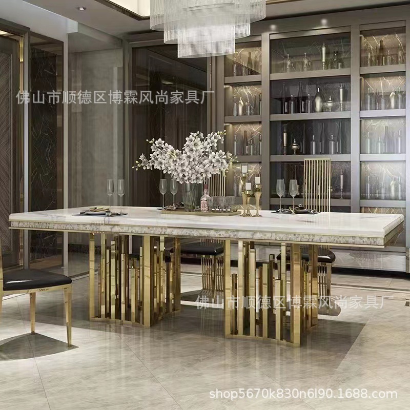 Bàn ăn bằng đá cẩm thạch bằng thép không gỉ bàn ăn chữ nhật nhà hàng bàn ăn đá phiến nhà máy bán hàng trực tiếp - Hình 3 Bàn ăn bằng đá cẩm thạch bằng thép không gỉ bàn ăn chữ nhật nhà hàng bàn ăn đá phiến nhà máy bán hàng trực tiếp - Hình 3