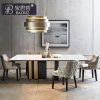 bàn ăn bằng đá cẩm thạch sang trọng với đẹp hậu hiện đại gia đình kích thước Bắc Âu gia đình kích thước Bắc Âu Bàn ăn gia đình hình chữ nhật lưới màu đỏ kiểu Hồng Kông