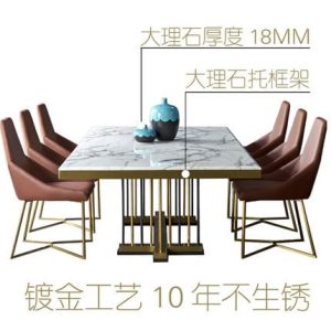 Bàn ăn bằng đá cẩm thạch, thiết kế sang trọng nhập khẩu. - Hình 2