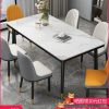 Bàn ăn bằng đá phiến nhà căn hộ nhỏ hiện đại tối giản ánh sáng sang trọng bàn ăn hình chữ nhật bàn ăn bằng đá cẩm thạch và ghế kết hợp