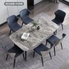Bàn ăn bằng đá phiến sáng và ghế kết hợp căn hộ nhỏ nhà đơn giản hiện đại ánh sáng sang trọng hình chữ nhật có thể được tùy chỉnh bàn ăn