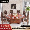 Bàn ăn bằng gỗ dành cho nhà hàng, kèm bếp từ.