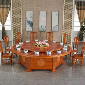 Bàn ăn bằng gỗ dành cho nhà hàng, kèm bếp từ. - Hình 2