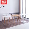 Bàn ăn bằng gỗ hình mặt đen tiếp nhận Bàn tròn Bàn tròn bằng gỗ phòng khách ban công bình thường Bàn vuông Bàn cà phê