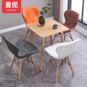 Bàn ăn bằng gỗ hình mặt đen tiếp nhận Bàn tròn Bàn tròn bằng gỗ phòng khách ban công bình thường Bàn vuông Bàn cà phê - Hình 3