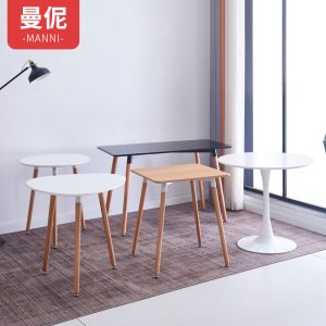 Bàn ăn bằng gỗ hình mặt đen tiếp nhận Bàn tròn Bàn tròn bằng gỗ phòng khách ban công bình thường Bàn vuông Bàn cà phê