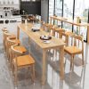 Bàn ăn bằng gỗ nguyên khối bàn chữ nhật Bắc Âu gia đình đơn giản khúc gỗ nhỏ bàn ăn phòng khách bàn ăn ghế