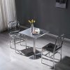 Bàn ăn cafe inox gió công nghiệp đàm phán Bàn ghế ngoài trời ban công Bàn vuông nhỏ Bàn vuông sắt rèn