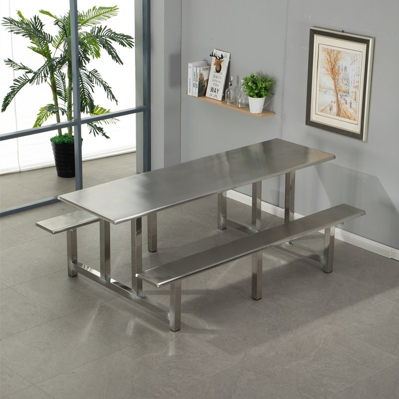 Bàn ăn Căng tin trường học bàn ghế ăn inox 4 người 6 người 8 người nhân viên căng tin nhà hàng nhà máy kính liền bàn ăn inox - Hình 3 Bàn ăn Căng tin trường học bàn ghế ăn inox 4 người 6 người 8 người nhân viên căng tin nhà hàng nhà máy kính liền bàn ăn inox - Hình 3