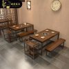 Bàn ăn Chenghong Mỹ bàn ăn gỗ chắc chắn bàn ghế nhà hàng bàn lẩu thương mại buffet nướng bàn ăn chữ nhật bán buôn