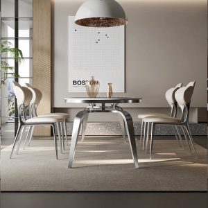 Bàn ăn đá cẩm thạch tự nhiên quy mô gia đình lớn 10 người 8 Ý nhẹ sang trọng sang trọng khách sạn doanh nhân bàn ăn đá sang trọng hình bầu dục - Hình 3