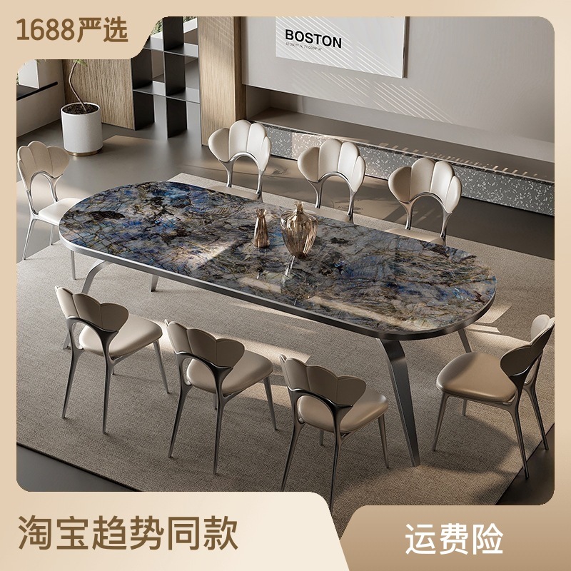 Bàn ăn đá cẩm thạch tự nhiên quy mô gia đình lớn 10 người 8 Ý nhẹ sang trọng sang trọng khách sạn doanh nhân bàn ăn đá sang trọng hình bầu dục Bàn ăn đá cẩm thạch tự nhiên quy mô gia đình lớn 10 người 8 Ý nhẹ sang trọng sang trọng khách sạn doanh nhân bàn ăn đá sang trọng hình bầu dục