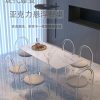 Bàn ăn đá phiến acrylic treo lưới màu đỏ nhà thiết kế mô hình ánh sáng nhà sang trọng tối giản hiện đại bàn gia đình