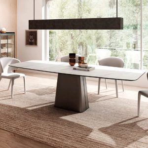 Bàn ăn đá phiến Pandora sáng nhập khẩu thiết kế kiểu Ý sáng sang trọng bằng thép không gỉ bàn ăn gia đình nhỏ - Hình 2