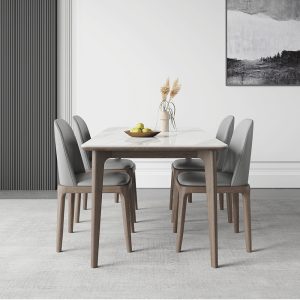 Bàn ăn Delifeng Phiến Bàn Ăn Gỗ Tần Bì Gỗ Óc Chó Hiện Đại Đơn Giản Hộ Gia Đình Nhỏ Hộ Gia Đình Bàn Ăn Hình Chữ Nhật Ghế - Hình 2