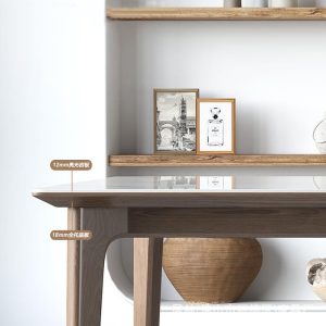 Bàn ăn Delifeng Phiến Bàn Ăn Gỗ Tần Bì Gỗ Óc Chó Hiện Đại Đơn Giản Hộ Gia Đình Nhỏ Hộ Gia Đình Bàn Ăn Hình Chữ Nhật Ghế - Hình 4