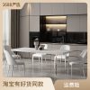 Bàn ăn Delifeng treo đĩa đá bàn ăn Bàn ăn phong cách Ý đơn giản bàn đảo nhà chữ nhật màu trắng tinh treo bảng acrylic trong suốt