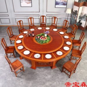 Bàn ăn điện khách sạn bàn tròn lớn 15 người 20 người tiệc nhà hàng khách sạn bàn xoay bàn xoay tự động bàn ghế ăn - Hình 4