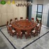 Bàn ăn điện khách sạn bàn tròn lớn khách sạn bàn ghế gỗ đặc 16 người 20 người bàn ăn lẩu bàn xoay tự động