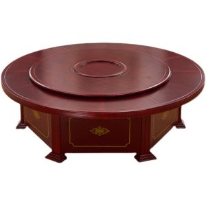 Bàn ăn điện khách sạn bàn tròn lớn nhà hàng nhà hàng hộp 15 người 20 người bàn tròn gỗ đặc bàn xoay tự động có lẩu - Hình 3