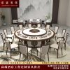 Bàn ăn điện khách sạn kiểu Trung Quốc mới bàn tròn lớn hộp 15 người 20 người kết hợp bàn lẩu xoay tự động và ghế