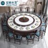 Bàn ăn điện khách sạn kiểu Trung Quốc mới bàn tròn lớn hộp 15 người 20 người lẩu xoay tự động kết hợp bàn ghế tùy chỉnh